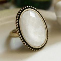 Oval White Gem Ring artificial imitation fashion jewellery online