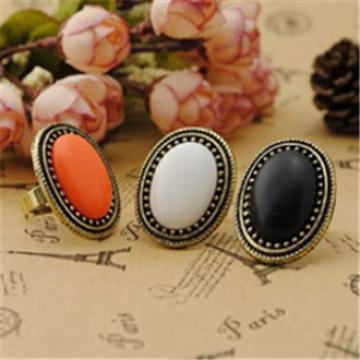 Black Vintage Oval Gem Ring  artificial imitation fashion jewellery online
