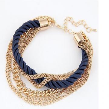 Blue Gold Plated Multilayer Charm Handmade Bracelet artificial imitation fashion jewellery online