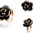 Vintage Black Rose Cocktail Ring artificial imitation fashion jewellery online