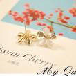 Five Petals Flower  Zirconia Stud Earrings artificial imitation fashion jewellery online