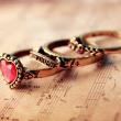 3pcs Set Love Heart Ring artificial imitation fashion jewellery online