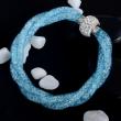 Blue  Twilight Sparkle Crystals Filled Magnetic Clasp Twisted Double Layer Bracelet artificial imitation fashion jewellery online