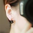 Dropping Black Flower Dangle Earrings artificial imitation fashion jewellery online